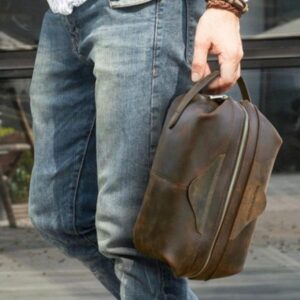 Trousse de Toilette Homme Vintage cuir
