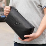Trousse de Toilette Homme en Cuir Noir