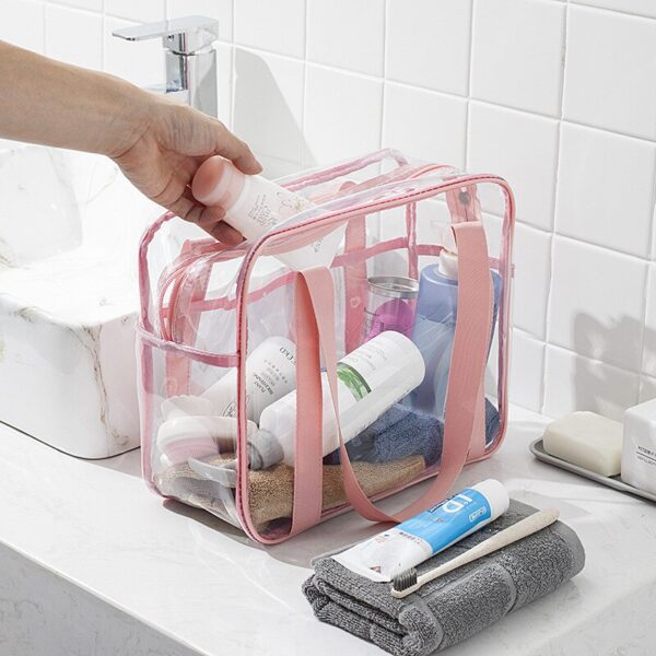 grande trousse de toilette transparente