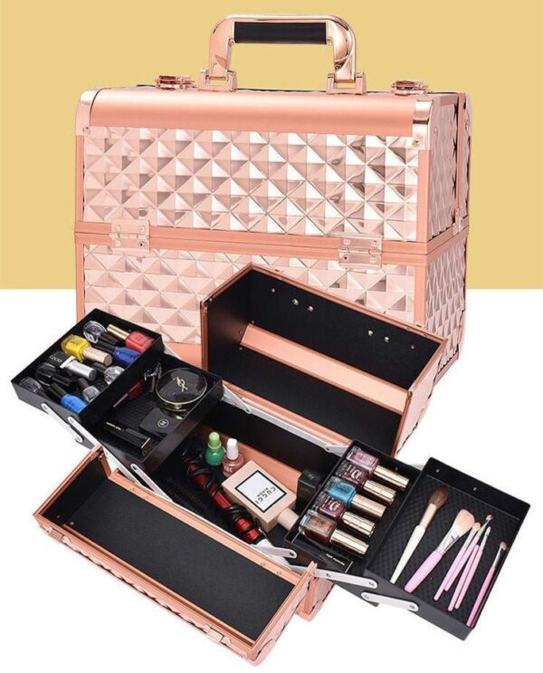 mallette de maquillage rose gold