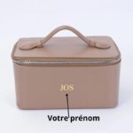 élegante trousse de toilette cuir