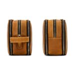 trousse en cuir marron