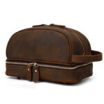 Trousse de Toilette Homme en Cuir Vintage