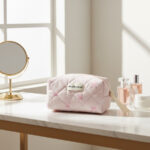 trousse rose pâle voyage