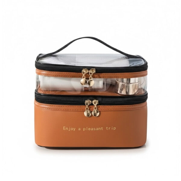 vanity de voyage souple en cuir