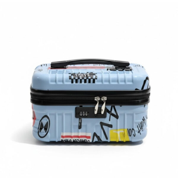 vanity rigide de voyage bleu